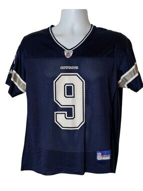 Dallas Cowboys Tony Romo Jersey #9 Mens L Reebok Football NFL Blue Athleisure